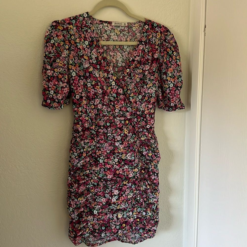 Stradivarius mini floral cotton dress M